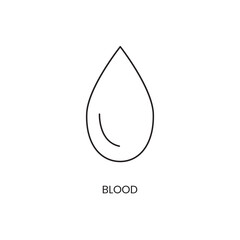 Drop blood icon line in vector.