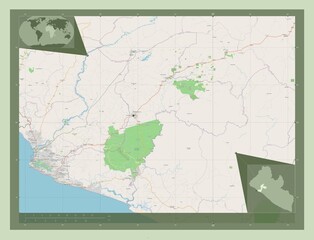 Margibi, Liberia. OSM. Major cities