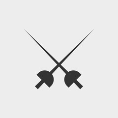 Fencing sword vector icon illustration sign