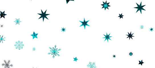 new year pattern. Christmas theme, golden openwork shiny snowflakes, star, 3D rendering.