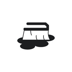 Fototapeta premium Cleaning brush icon. Monochrome symbol.