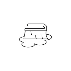 Cleaning brush icon. Monochrome symbol.