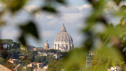 Dome of Saint Pierre Basilica in Rome on October 2022