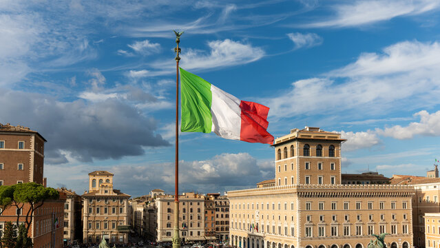 Italian flag in Rome 