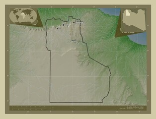 Al Jabal al Gharbi, Libya. Wiki. Labelled points of cities