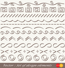  Hand drawn design elements , vector illustration