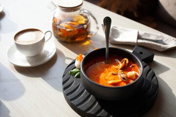 tom yum soup restaurant served