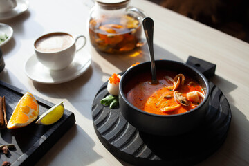 tom yum soup restaurant served