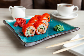 japanese sushi restaurant served
