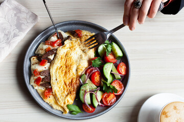 omlette restaurant served