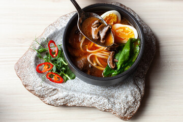 ramen soup restaurant served