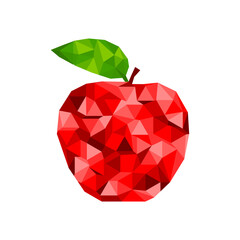 Geometric polygonal apple logo icon vector
