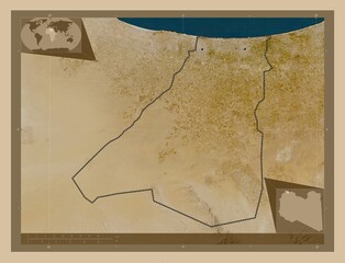 Az Zawiyah, Libya. Low-res satellite. Major cities