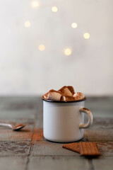 Hot chocolate and marshmallow