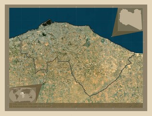 Tripoli, Libya. High-res satellite. Major cities