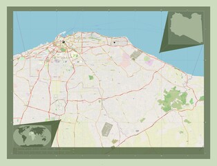 Tripoli, Libya. OSM. Major cities