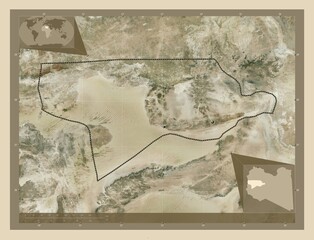 Wadi ash Shati', Libya. High-res satellite. Major cities