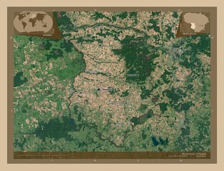 Marijampoles, Lithuania. Low-res satellite. Labelled points of cities