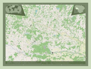 Taurages, Lithuania. OSM. Major cities