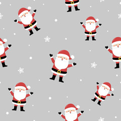 Christmas pattern with Santa Claus. Wallpaper concept. Vector