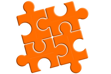 Fototapeta premium Four piece flat puzzle for infographic presentation