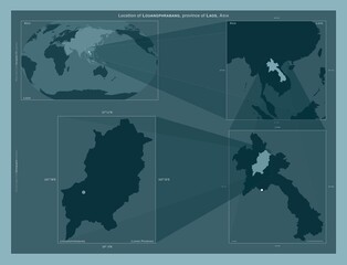 Louangphrabang, Laos. Described location diagram