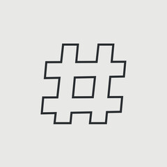 Fototapeta premium Hashtag vector icon illustration sign