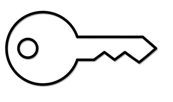gz600 GrafikZeichnung - german: Schlüssel Symbol. english: key