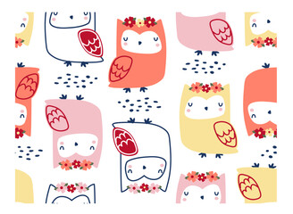 Cute Owls Vector 