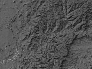 Fototapeta premium Mohale's Hoek, Lesotho. Grayscale. No legend