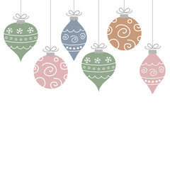Isolated Christmas balls. Decoration on transparent background. PNG illustration