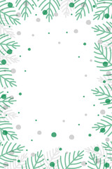 Fototapeta na wymiar Hand drawn Christmas branches on transparent background. Ornament. PNG illustration