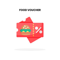 Food Voucher flat icon, Vector Illustration for Graphic Design Element. Isolated on white background