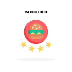 Rating Food flat icon, with burger, french fries and soft drink Vector Illustration for Food Graphic Design Element. Isolated on white background