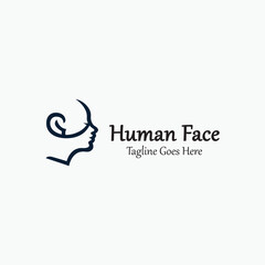 Human face logo design template. Vector illustration