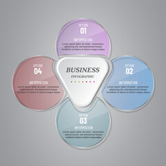 4 steps business infographic 3 d, Glass design, can be used for workflow layout, diagram, annual report, web design.Creative banner, label vector, Banner design.