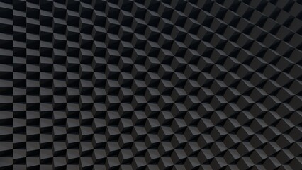 Cube Black texture blocks pattern box or Seamless abstract 3d geometric box pattern background, Black cube 3d rendering. color layer