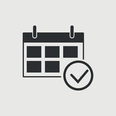 Calendar check vector icon illustration sign