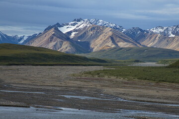 Mountain panorama in Denali National Park and Preserve,Alaska,United States,North America
