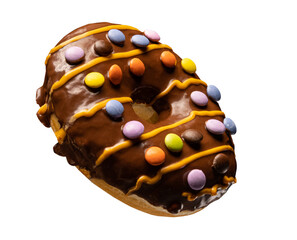 Donut decorated with firecracker candy