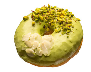 Green glazed donut