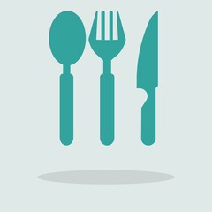 Fototapeta premium Folk knife and spoon vector icon illustration sign