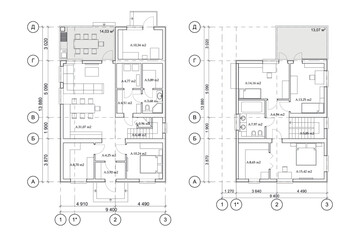 Apartment layout ideas, vector blueprint