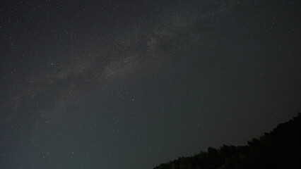 The dark night sky view with the milkyway as the background