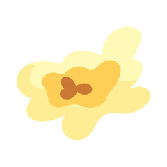 Сartoon kernel popcorn and pop corn snack. Tasty icon grain maize and salty eat. Caramel sweetcorn for movie and isolated single nutrition. Closeup fluffy treat vector illustration