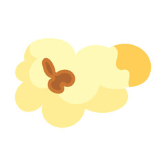 Сartoon kernel popcorn and pop corn snack. Tasty icon grain maize and salty eat. Caramel sweetcorn for movie and isolated single nutrition. Closeup fluffy treat vector illustration