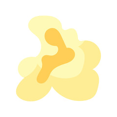 Сartoon kernel popcorn and pop corn snack. Tasty icon grain maize and salty eat. Caramel sweetcorn for movie and isolated single nutrition. Closeup fluffy treat vector illustration