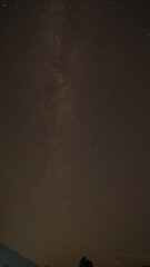 The dark night sky view with the milkyway as the background