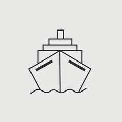 Ship on water vector icon illustration sign
