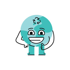 Smile planet color line icon. Ecology. Pictogram for web page